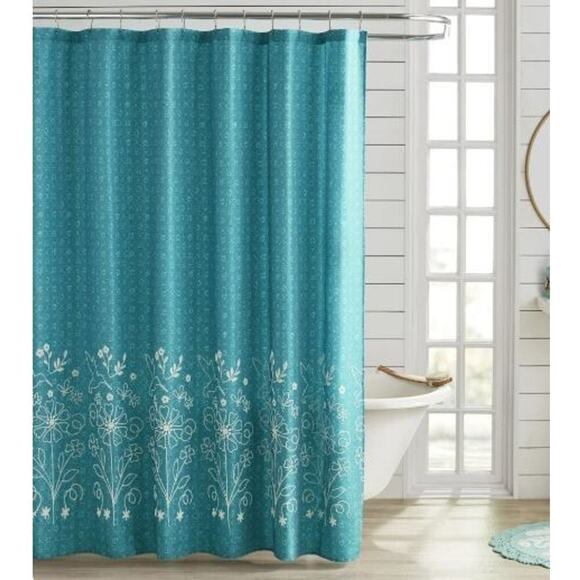 NEW The Pioneer Woman Mazie Crochet Fabric Shower Curtain 72" x 72" NWT - Picture 6 of 6